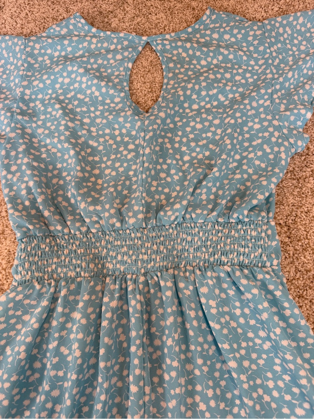 Sienna Sky Blue Floral Wrap Short Flutter Sleeve Maxi Dress Small Cottagecore - Picture 5 of 10